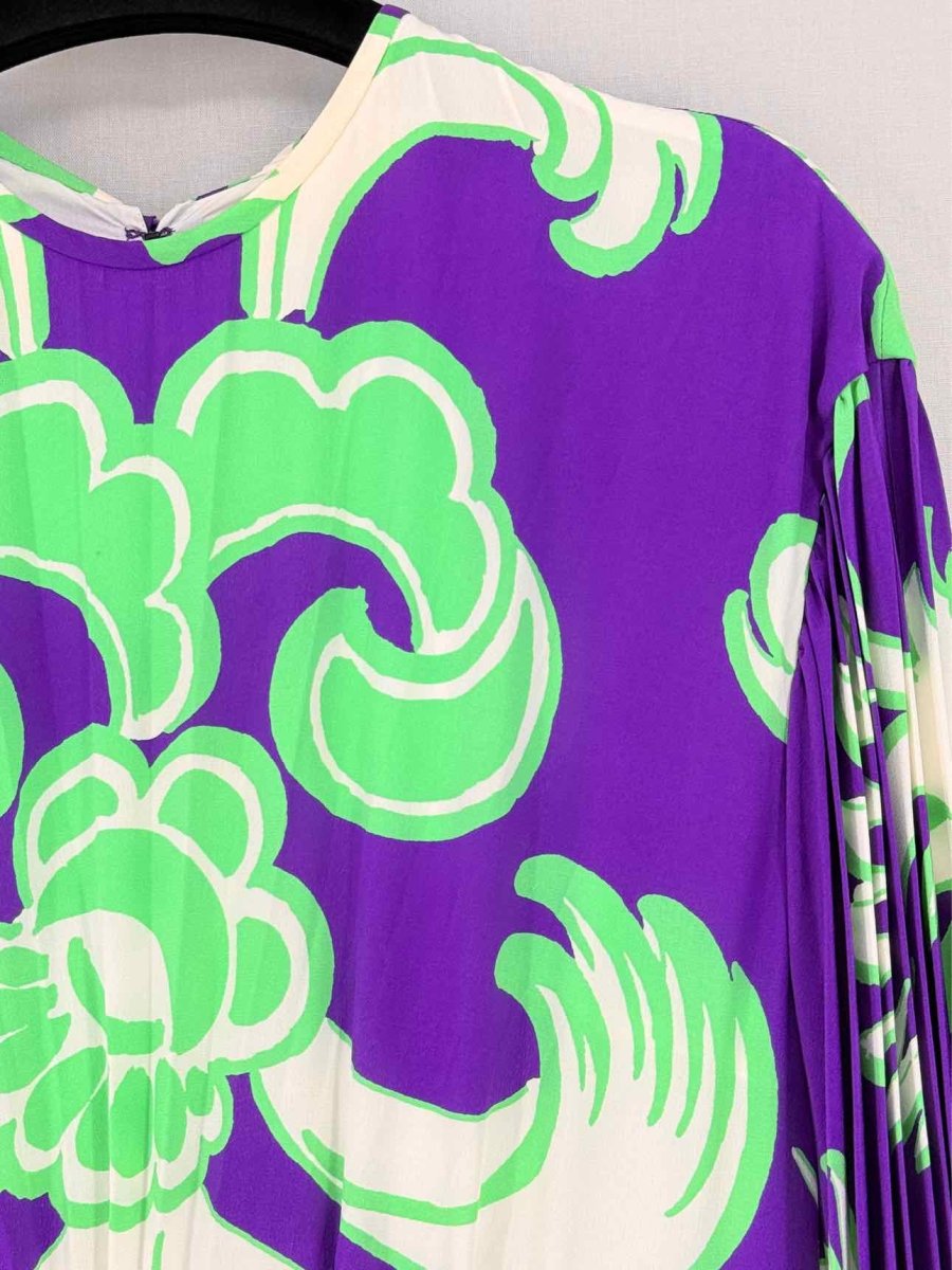 Pre - loved VALENTINO Purple w/ Green & Beige Size US 6 Long Dress at Reems Closet