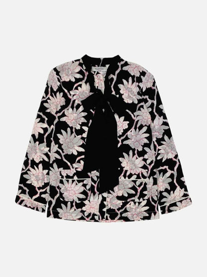 Pre - loved VALENTINO Pyjama White w/ Black & Pink Printed Shirt at Reems Closet