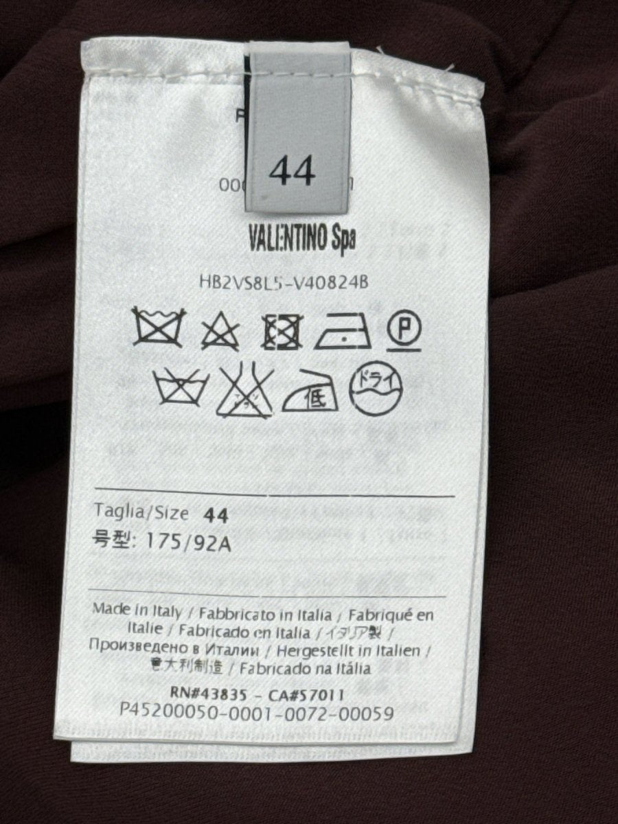 Pre - loved VALENTINO Red & Black Rose Print Knee Length Dress US8 at Reems Closet