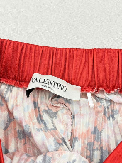 Pre - loved VALENTINO Red Multicolor Floral Size Small Midi Skirt at Reems Closet