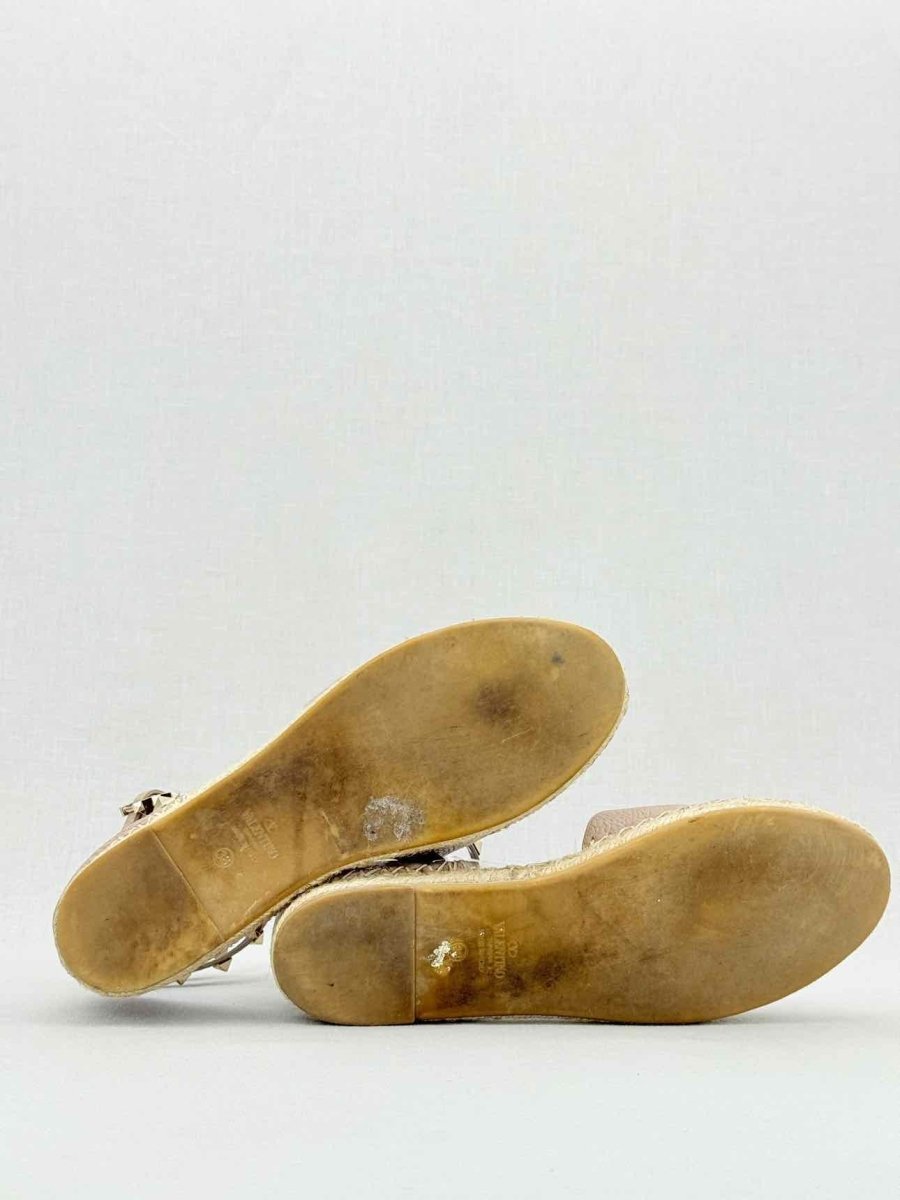 Pre - loved VALENTINO Rockstud Beige Size EU 38 Flats at Reems Closet