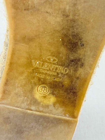 Pre - loved VALENTINO Rockstud Beige Size EU 38 Flats at Reems Closet