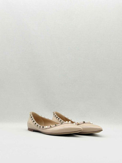 Pre - loved VALENTINO Rockstud Beige Size EU 39 Flats at Reems Closet