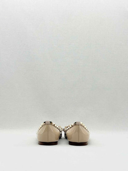 Pre - loved VALENTINO Rockstud Beige Size EU 39 Flats at Reems Closet