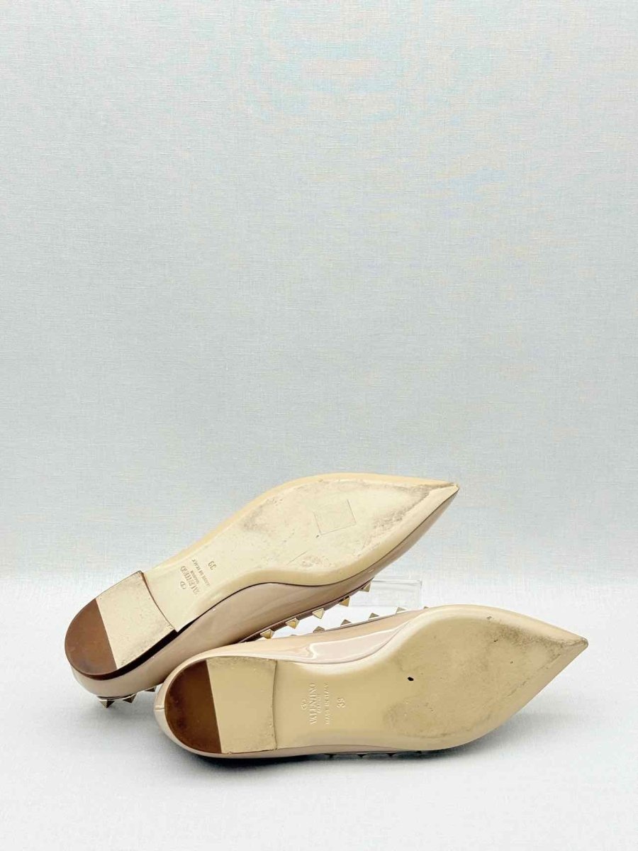 Pre - loved VALENTINO Rockstud Beige Size EU 39 Flats at Reems Closet