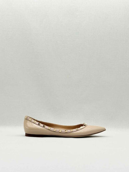 Pre - loved VALENTINO Rockstud Beige Size EU 39 Flats at Reems Closet