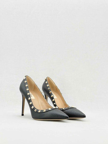 Pre - loved VALENTINO Rockstud Black Size EU 38.5 Pumps at Reems Closet