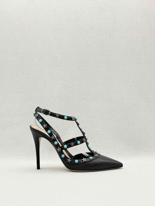 Pre-loved VALENTINO Rockstud Black Size EU 39.5 Pumps at Reems Closet