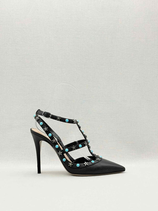 Pre-loved VALENTINO Rockstud Black Size EU 39.5 Pumps at Reems Closet
