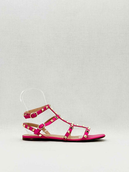 Pre - loved VALENTINO Rockstud Pink Size EU 38 Flat Shoes at Reems Closet