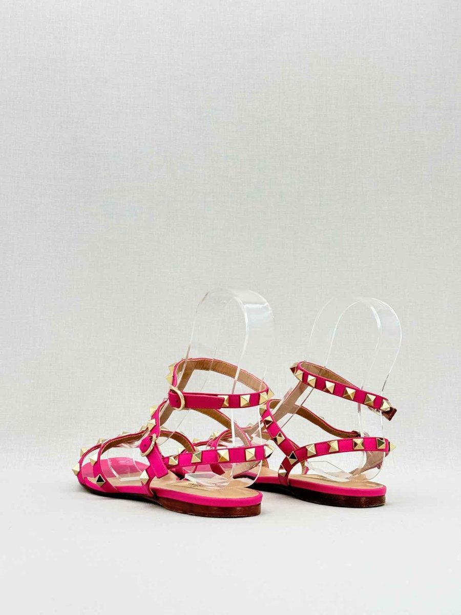 Pre - loved VALENTINO Rockstud Pink Size EU 38 Flat Shoes at Reems Closet