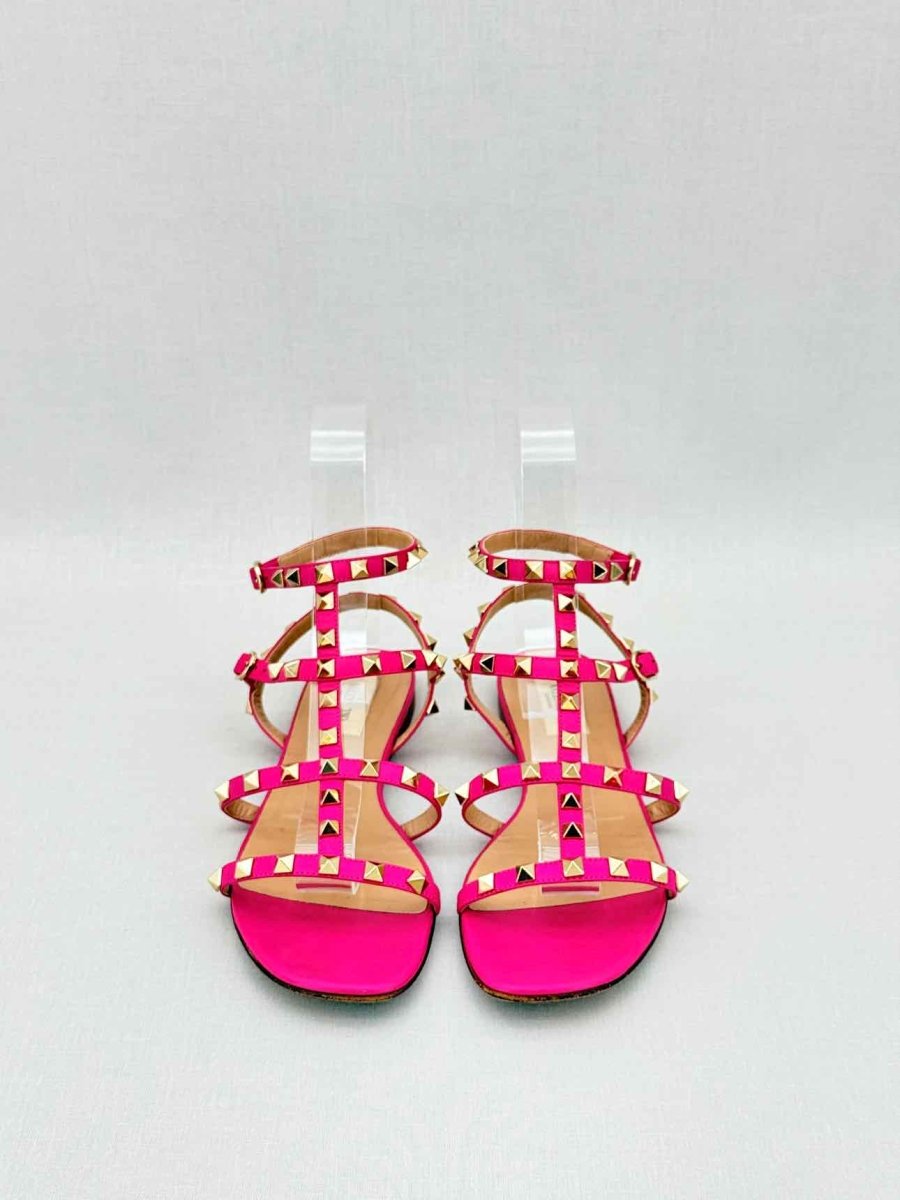Pre - loved VALENTINO Rockstud Pink Size EU 38 Flat Shoes at Reems Closet