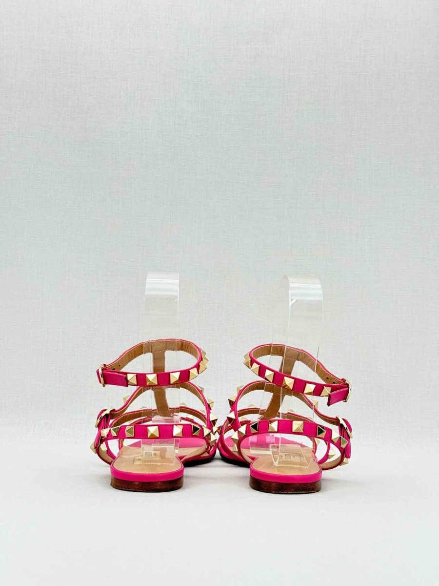 Pre - loved VALENTINO Rockstud Pink Size EU 38 Flat Shoes at Reems Closet