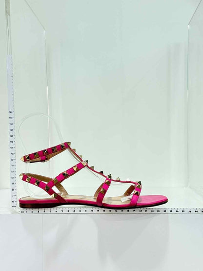 Pre - loved VALENTINO Rockstud Pink Size EU 38 Flat Shoes at Reems Closet