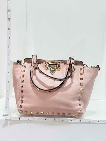 Pre - loved VALENTINO Rockstud Pink Tote Bag at Reems Closet