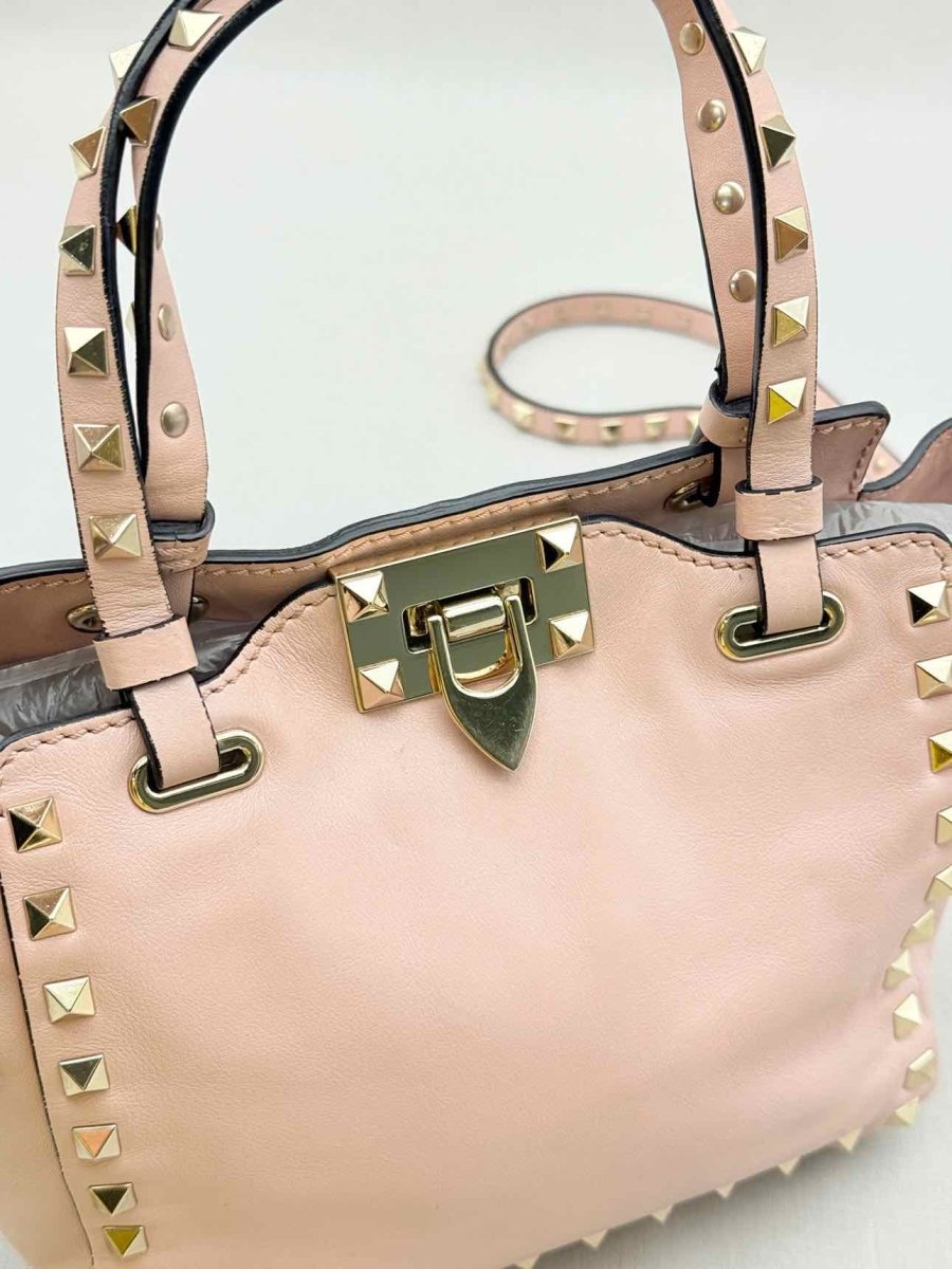 Pre - loved VALENTINO Rockstud Pink Tote Bag at Reems Closet