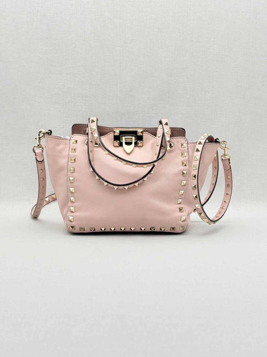 Pre - loved VALENTINO Rockstud Pink Tote Bag at Reems Closet