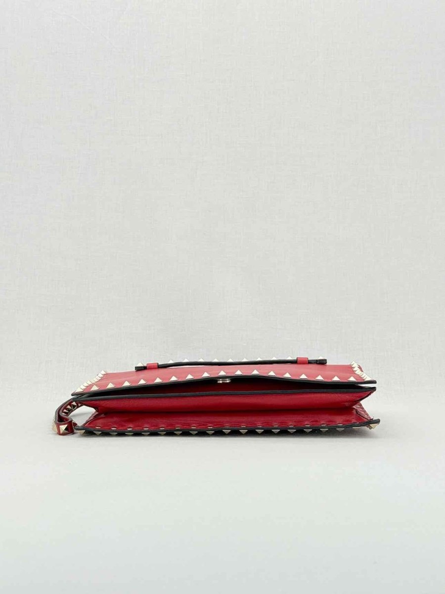 Pre - loved VALENTINO Rockstud Red Clutch at Reems Closet