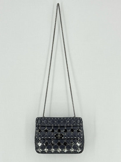 Pre - loved VALENTINO Rockstud Spike Black Crossbody at Reems Closet