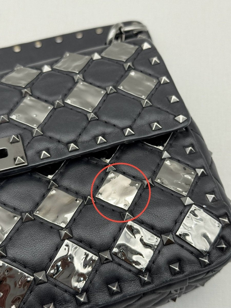 Pre - loved VALENTINO Rockstud Spike Black Crossbody at Reems Closet