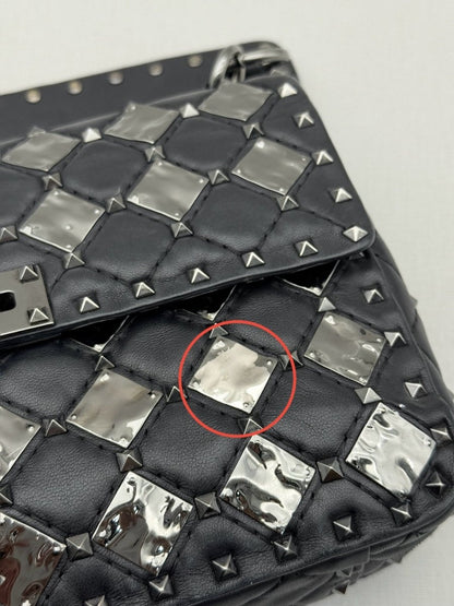 Pre - loved VALENTINO Rockstud Spike Black Crossbody at Reems Closet