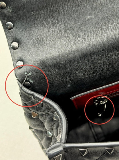 Pre - loved VALENTINO Rockstud Spike Black Crossbody at Reems Closet