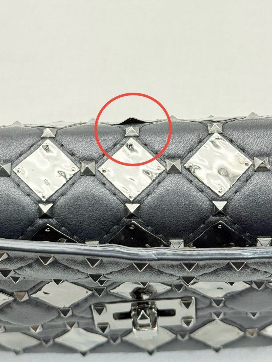 Pre - loved VALENTINO Rockstud Spike Black Crossbody at Reems Closet