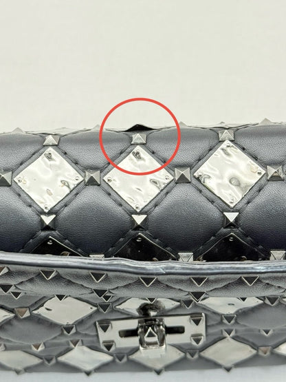 Pre - loved VALENTINO Rockstud Spike Black Crossbody at Reems Closet