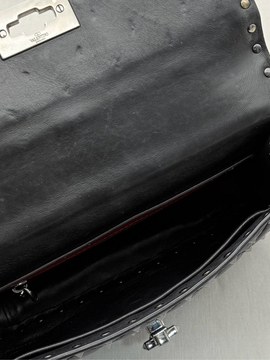 Pre - loved VALENTINO Rockstud Spike Black Crossbody at Reems Closet