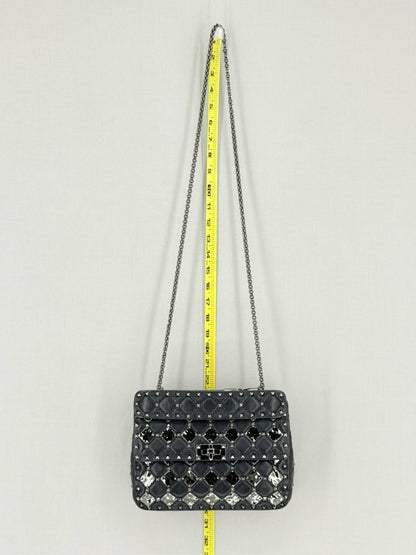 Pre - loved VALENTINO Rockstud Spike Black Crossbody at Reems Closet