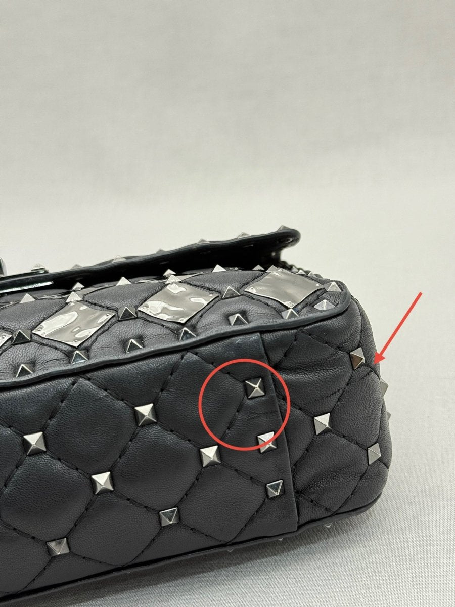 Pre - loved VALENTINO Rockstud Spike Black Crossbody at Reems Closet