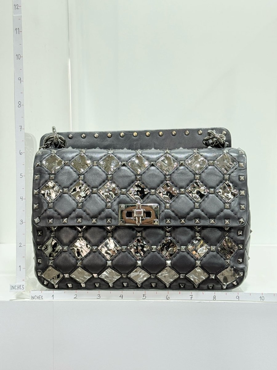 Pre - loved VALENTINO Rockstud Spike Black Crossbody at Reems Closet