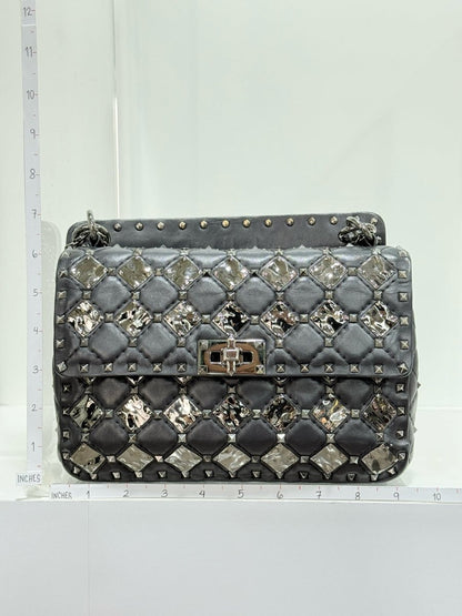 Pre - loved VALENTINO Rockstud Spike Black Crossbody at Reems Closet
