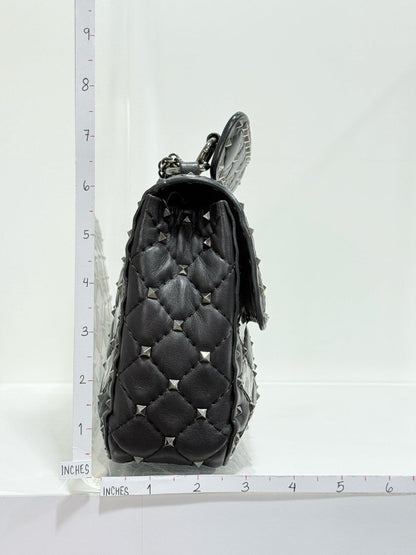 Pre - loved VALENTINO Rockstud Spike Black Crossbody at Reems Closet
