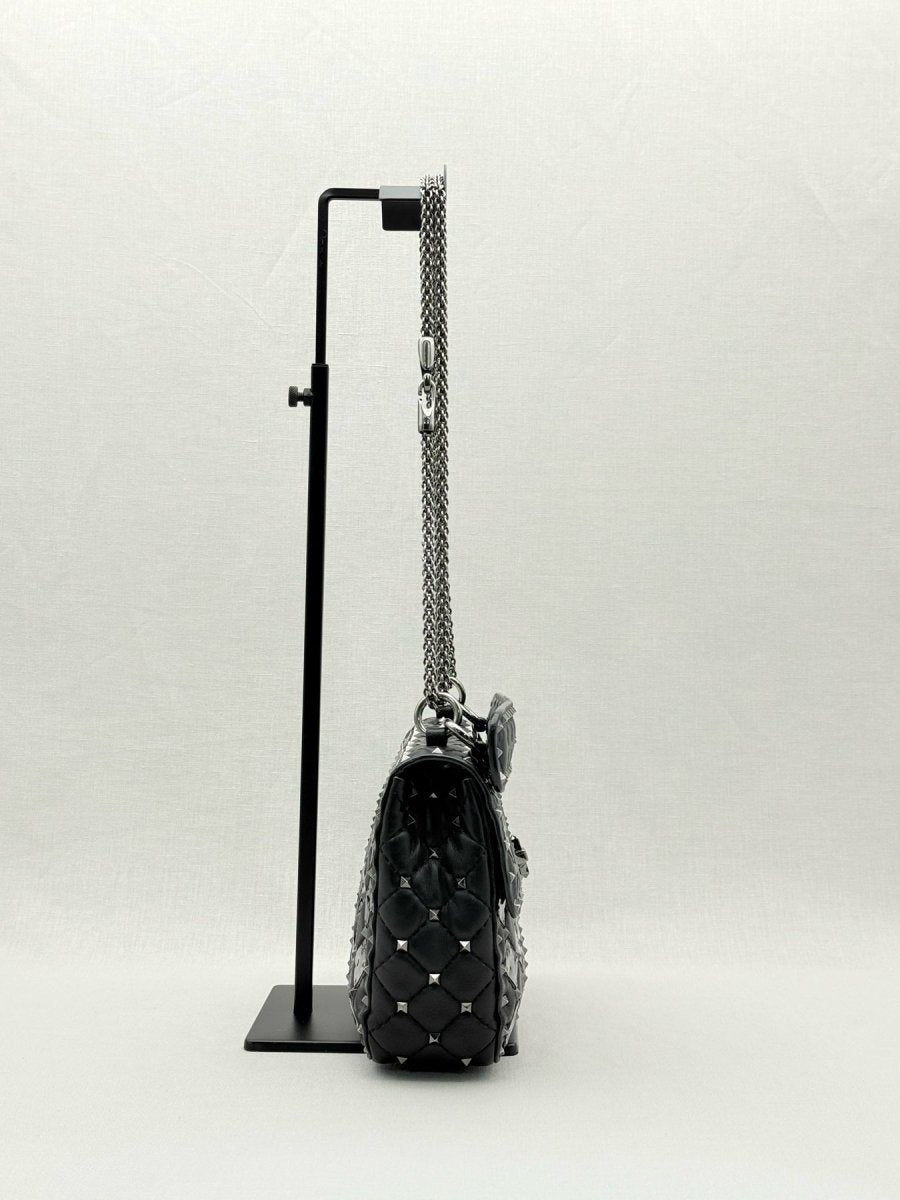 Pre - loved VALENTINO Rockstud Spike Black Crossbody at Reems Closet