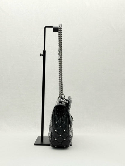Pre - loved VALENTINO Rockstud Spike Black Crossbody at Reems Closet