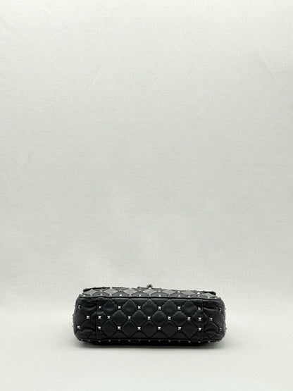 Pre - loved VALENTINO Rockstud Spike Black Crossbody at Reems Closet