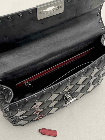 Pre-loved VALENTINO Rockstud Spike Black Shoulder Bag at Reems Closet