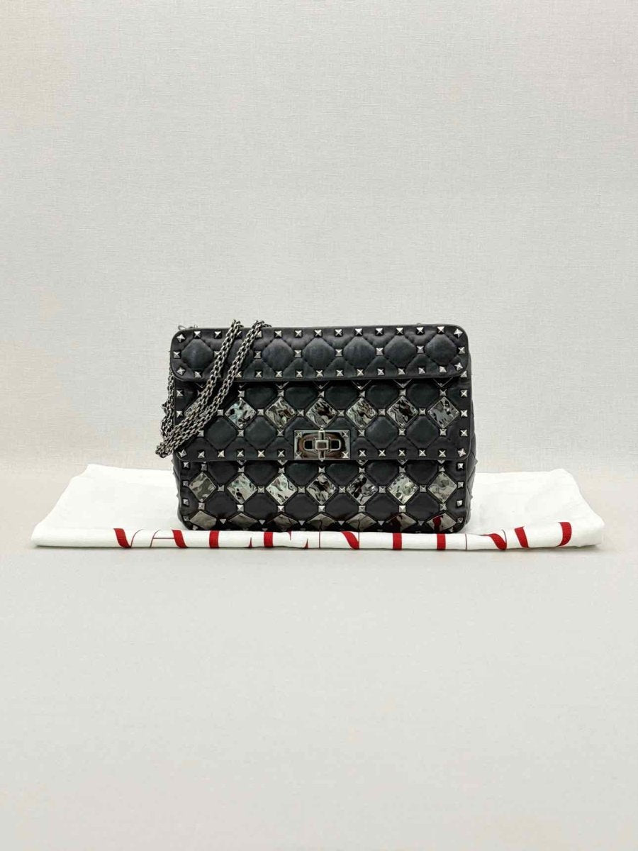 Pre-loved VALENTINO Rockstud Spike Black Shoulder Bag at Reems Closet