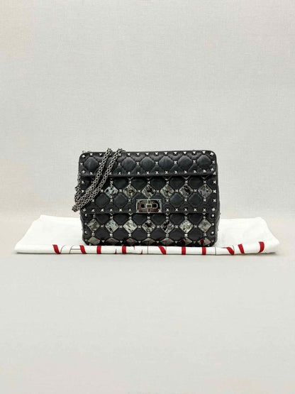 Pre-loved VALENTINO Rockstud Spike Black Shoulder Bag at Reems Closet