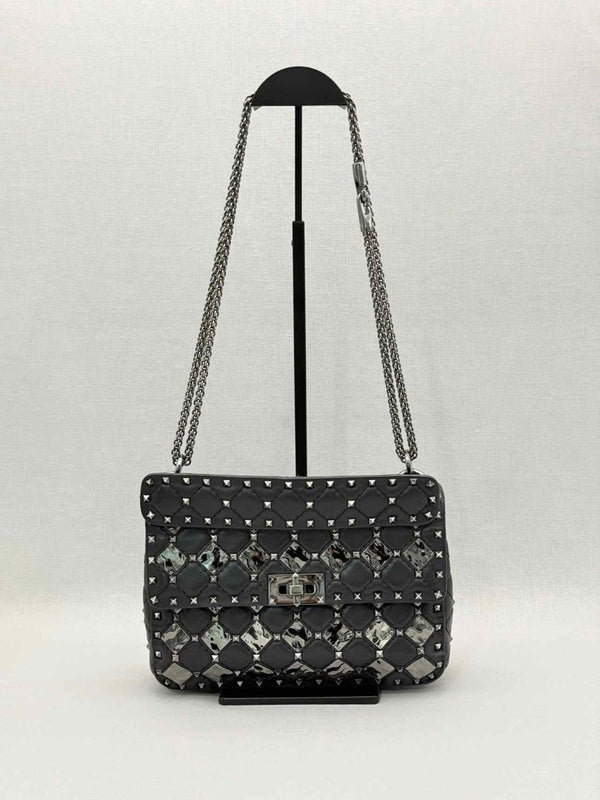 Pre-loved VALENTINO Rockstud Spike Black Shoulder Bag at Reems Closet