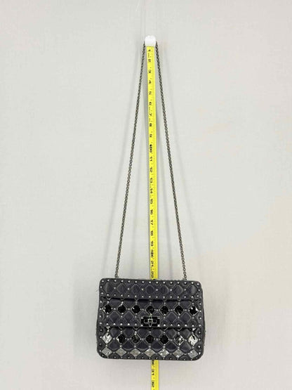 Pre-loved VALENTINO Rockstud Spike Black Shoulder Bag at Reems Closet
