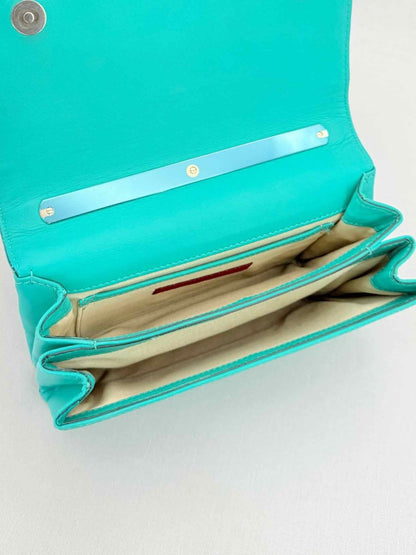 Pre - loved VALENTINO Rockstud Turquoise Shoulder Bag at Reems Closet
