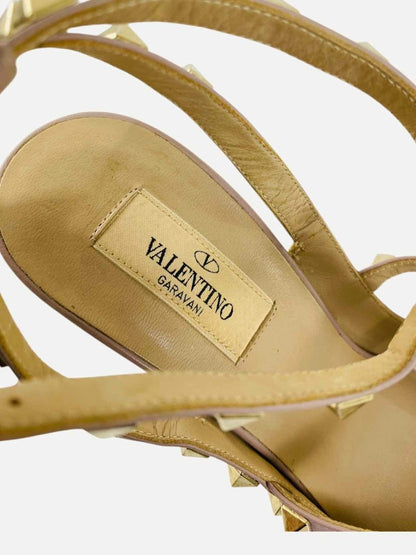 Pre - loved VALENTINO Rockstud Yellow & Beige Pumps 40 at Reems Closet