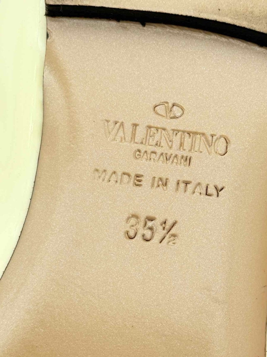 Pre - loved VALENTINO Rockstud Yellow Size EU 35.5 Ballet Flats at Reems Closet