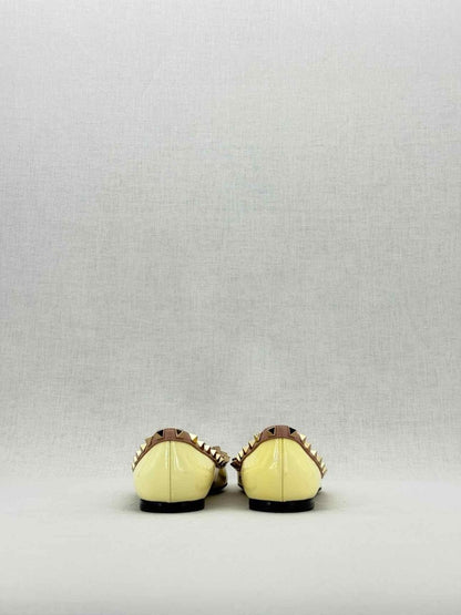 Pre - loved VALENTINO Rockstud Yellow Size EU 35.5 Ballet Flats at Reems Closet