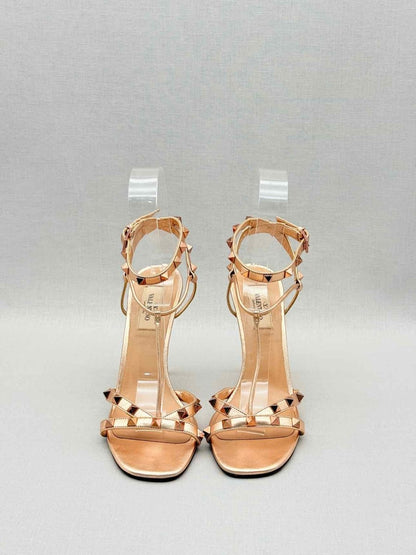 Pre - loved VALENTINO Rose Gold Size EU 38.5 Heeled Sandals at Reems Closet
