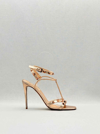 Pre - loved VALENTINO Rose Gold Size EU 38.5 Heeled Sandals at Reems Closet