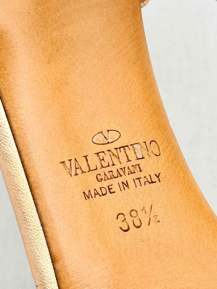 Pre - loved VALENTINO Rose Gold Size EU 38.5 Heeled Sandals at Reems Closet