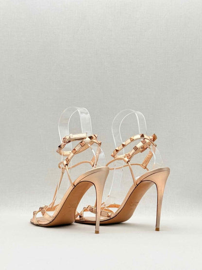 Pre - loved VALENTINO Rose Gold Size EU 38.5 Heeled Sandals at Reems Closet